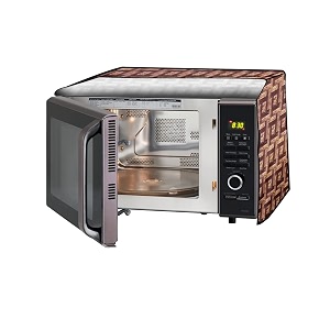the furnishing tree microwave oven cover full closure pvc suitable for all major brands for size lxwxh 14x19x13 in inches seamless pattern coffee