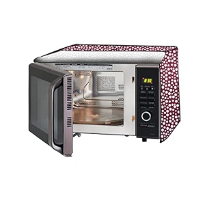 the furnishing tree microwave oven cover full closure pvc suitable for all major brands for size lxwxh 17x20x14 in inches polka dot pattern pink