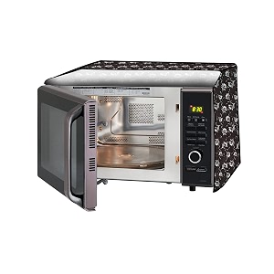 the furnishing tree microwave oven cover full closure pvc suitable for all major brands for size lxwxh 12x17x10 in inches floral pattern dark brown