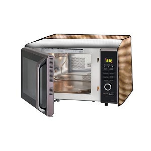 the furnishing tree microwave oven cover full closure pvc suitable for all major brands for size lxwxh 12x17x10 in inches pin check pattern brown