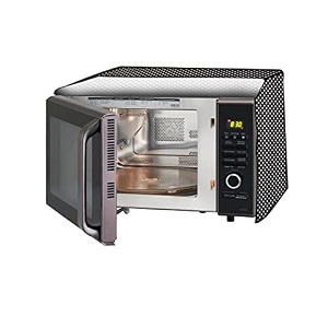 the furnishing tree microwave oven cover full closure pvc suitable for all major brands for size lxwxh 17x20x14 in inches polka dot pattern grey