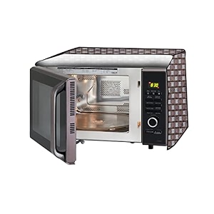 the furnishing tree microwave oven cover full closure pvc suitable for all major brands for size lxwxh 17x20x14 in inches basketweave pattern multicolor
