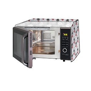 the furnishing tree microwave oven cover full closure pvc suitable for all major brands for size lxwxh 14x19x13 in inches coralheart pattern grey