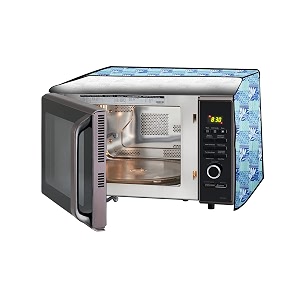 the furnishing tree microwave oven cover full closure pvc suitable for all major brands for size lxwxh 12x17x10 in inches surface pattern blue