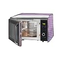 The Furnishing Tree Microwave Oven Cover full closure PVC suitable for all major brands for size LxWxH 12x17x10 in inches Pin Check Pattern Voilet