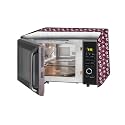The Furnishing Tree Microwave Oven Cover full closure PVC suitable for all major brands for size LxWxH 19x21x13 in inches Floral Pattern Magenta