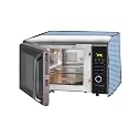 The Furnishing Tree Microwave Oven Cover full closure PVC suitable for all major brands for size LxWxH 14x19x13 in inches Pin Check Pattern Blue