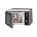 The Furnishing Tree Microwave Oven Cover full closure PVC suitable for all major brands for size LxWxH 14x19x13 in inches Basketweave Pattern Multicolor
