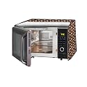 The Furnishing Tree Microwave Oven Cover full closure PVC suitable for all major brands for size LxWxH 19x21x13 in inches Floral Pattern Coffee Brown