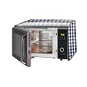 The Furnishing Tree Microwave Oven Cover full closure PVC suitable for all major brands for size LxWxH 14x19x13 in inches Gingham Pattern Black &amp; White