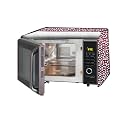 The Furnishing Tree Microwave Oven Cover full closure PVC suitable for all major brands for size LxWxH 17x20x14 in inches Polka dot Pattern Pink