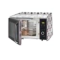 The Furnishing Tree Microwave Oven Cover Full Closure PVC Suitable for All Major Brands for Size LxWxH 19x21x13 in inches Coralheart Pattern Grey