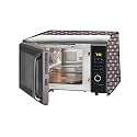 The Furnishing Tree Microwave Oven Cover full closure PVC suitable for all major brands for size LxWxH 17x20x14 in inches Basketweave Pattern Multicolor