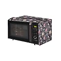 The Furnishing Tree Microwave Oven Cover full closure PVC suitable for all major brands for size LxWxH 12x17x10 in inches Symmetric Pattern Grey White