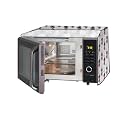 The Furnishing Tree Microwave Oven Cover Full Closure PVC Suitable for All Major Brands for Size LxWxH 14x19x13 in inches Coralheart Pattern Grey