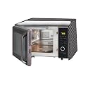 The Furnishing Tree Microwave Oven Cover full closure PVC suitable for all major brands for size LxWxH 19x21x13 in inches Polka dot Pattern Grey