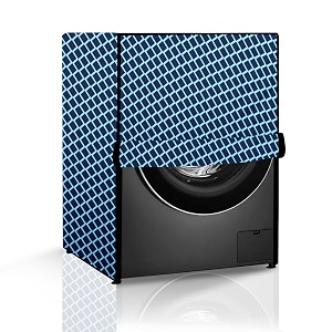 the furnishing tree washing machine cover check blue compatible for bosch 8 kg fully-automatic front loading wat2846sin - d  w  h   61x61x864 cm 