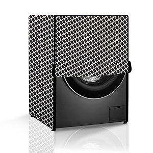 the furnishing tree washing machine cover check grey compatible for bosch 8 kg fully-automatic front loading waj2426min - d  w  h   61x61x864 cm 