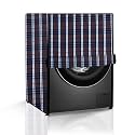 The Furnishing Tree Washing Machine Cover Check Black Compatible for Bosch 9 Kg Fully-Automatic Front Loading WGA244ASIN - D × W × H : ( 66x61x88.9 CM )