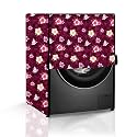 The Furnishing Tree Washing Machine Cover Floral Red Compatible for Bosch 7.5 Kg Fully-Automatic Front Loading WAJ2846DIN - D × W × H : ( 66x61x88.9 CM )