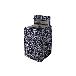 the furnishing tree waterproof and dustproof polyester washing machine cover top loading compatible for whirlpool 360 back panel 80 kg 85 kg 9 kg 95 kg 10 kg cm-63x66x106 self blue