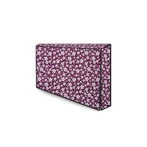 the furnishing tree waterproof amp dustproof pvc ledlcdmonitor tv cover suitable for all 75 inch models dimensions of the cover wxhxd in inches 665x39x4 floral pattern purple