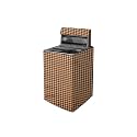 The Furnishing Tree Waterproof Polyester Washing Machine Cover Top Loading Compatible for Whirlpool 360° / Stain Wash, 6.0 Kg, 6.5 Kg, 7 Kg, 7.2 Kg, 7.5 Kg, CM-(58x58x97), Checkered Pattern Brown