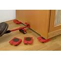 Furniture Lifter/Shifter Tool-4 pcs 3.9"x3.15" Furniture Slides Kit, Furniture Move Roller Tools Max Up for 150KG/331LBS 360 Degree Rotatable Pads, Easily Redesign and Rearrange- (Red)
