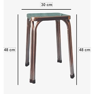 furniture world cushion seat metal frame stool for living room  kitchen  office  classroom square silver