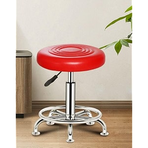 furniture world cushion seat metal frame stool for living room  kitchen  office  classroom dr red