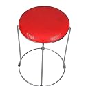 Furniture World Cushion Seat Metal Frame Stool for Living Room | Kitchen | Office | Classroom Steel Stool(Red)