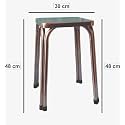 Furniture World Cushion Seat Metal Frame Stool for Living Room | Kitchen | Office | Classroom (Square Silver)