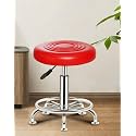 Furniture World Cushion Seat Metal Frame Stool for Living Room | Kitchen | Office | Classroom (DR. Red)