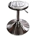 Furniture World Cushion Seat Metal Frame Stool for Living Room | Kitchen | Office | Classroom (Silver)