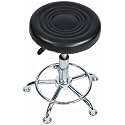 Furniture World Cushion Seat Metal Frame Stool for Living Room | Kitchen | Office | Classroom (DR. Black)