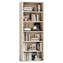 Furniwell 71" Tall Bookcase Bookshelves, 6 Tier Floor Standing Bookcases Open Frame, Modern Display Storage Organizer for Home Office, Living Room, Bedroom, Study Room (Beige, 1 Pcs)