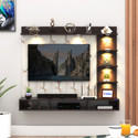 FURNIWUD Ryder Wall-Mount TV Unit with PVC Back Panel & LED Lights Ideal for 43 Inch TV Engineered Wood TV Entertainment Unit