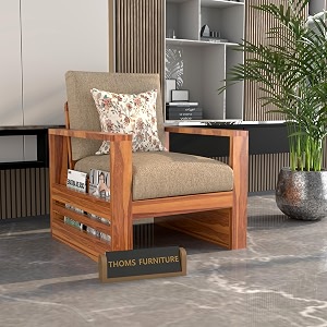 Sheesham Wood Single Seater Sofa Premium