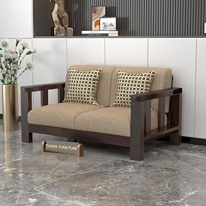 Solid Sheesham Wood 2 Seater Sofa for