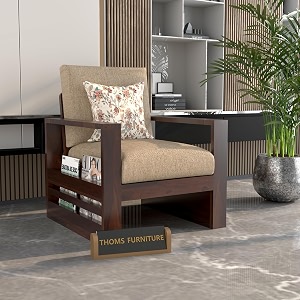 Sheesham Wood Single Seater Sofa Premium