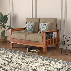 Solid Sheesham Wood 2 Seater Sofa for
