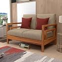 Solid Sheesham Wood 2 Seater Sofa for