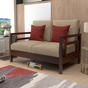 Solid Sheesham Wood 2 Seater Sofa for
