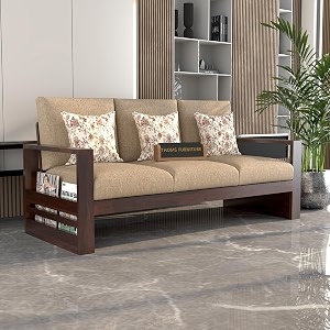 Solid Sheesham Wood 3 Seater Sofa for
