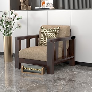 Sheesham Wood Single Sofa Chair Premium