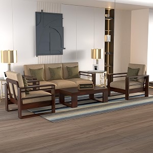 Solid Sheesham Wood 5 Seater Sofa Set