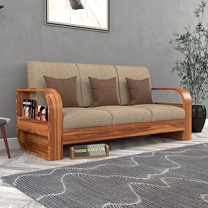 Sheesham Wood 3 Seater Sofa Classic