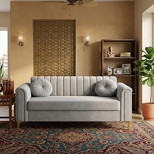 FURNY Dorino 2 Seater Fabric Sofa Set