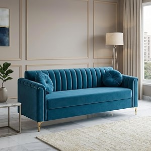 FURNY Dorino 3 Seater Fabric Sofa Set