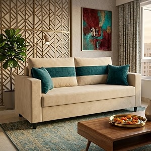 FURNY Luxury Conva 2 Seater Sofa Set